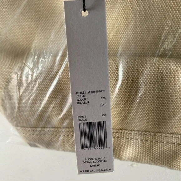 NWT• Marc Jacobs University Medium Canvas Tote Bag in Oat Tan Beige M0016405 - Picture 8 of 9